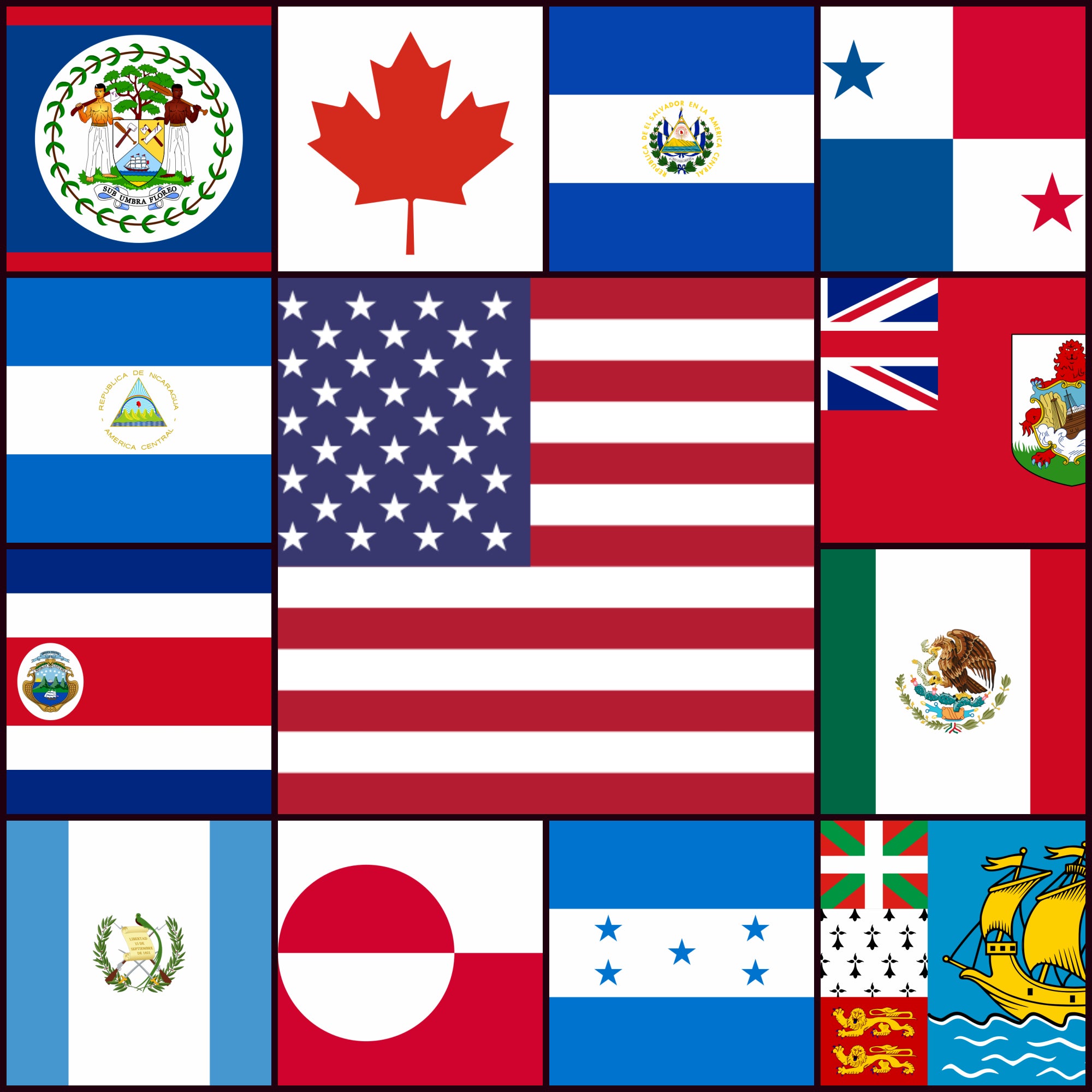 north american flags